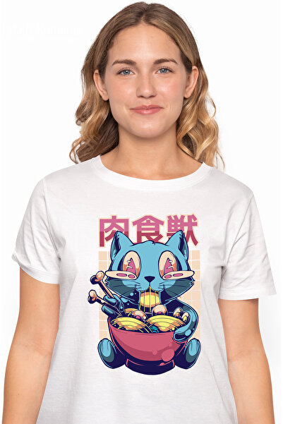 StoryGift Romania Tricou Femei Personalizata Ramen si Pisici, Asia, China, Ja...