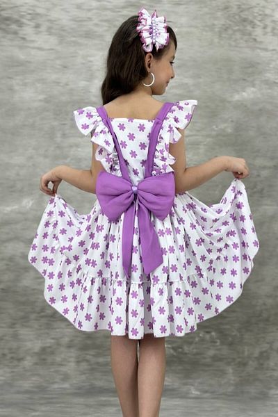 ABİYEKİDS Rochie de sărbători pentru copii cu cataramă și fundă florală Aby216