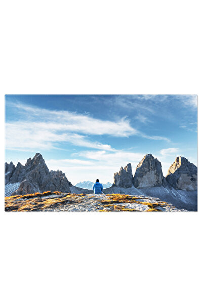 StoryGift Romania Tablou Canvas - Peisaj Montan Cu Trei Varfuri In Dolomiti, ...