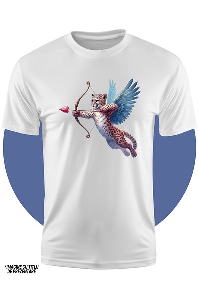 StoryGift Romania Tricou Copii Cu Un Jaguar Cupidon, Ilustratie, Trage Cu Arcul, Aripi, Valentine's Day 100