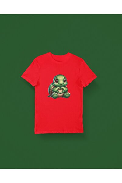 Butik Tricou cu mânecă scurtă cu gât rotund pentru copii - Turtle Making Hear...