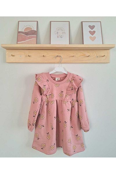Nimini Kids Rochie pentru fetiță cu 3 fire cu imprimeu floral de sărbătoare