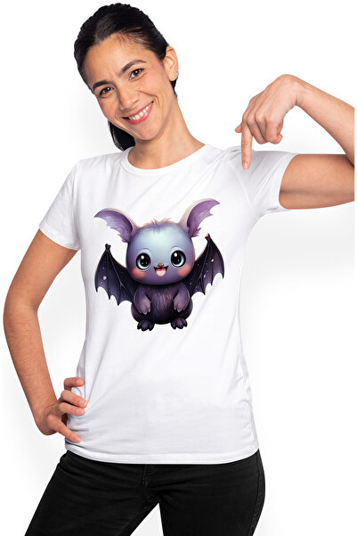 StoryGift Romania Tricou Femei cu un pui de liliac vesel, ilustratie, copilar...
