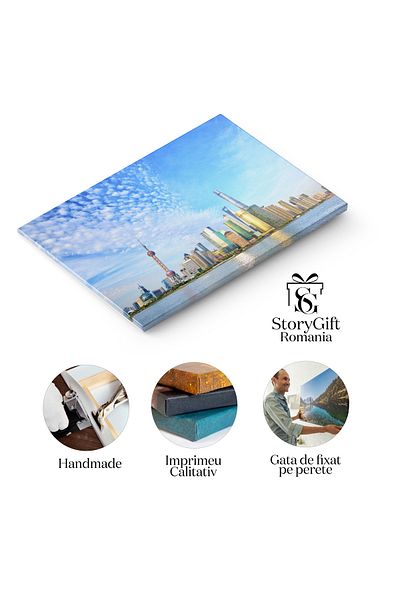 StoryGift Romania Canvas Painting 70 X 50cm Shanghai Night, Shanghai, Silhouette, Night, Pudong, China, Time, Peis Stg