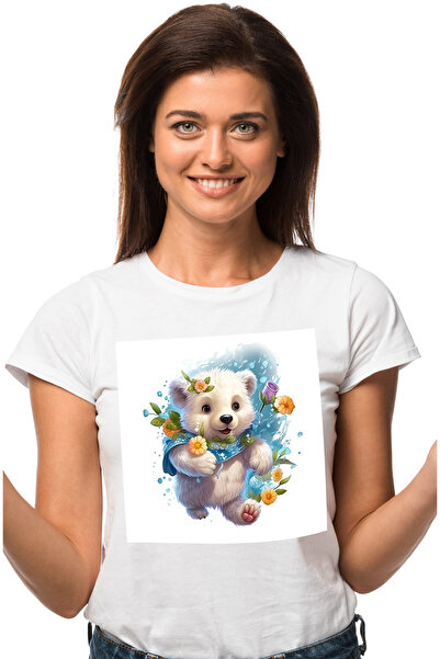 StoryGift Romania Tricou Femei cu un urs polar care se joaca, ilustratie, nu ...