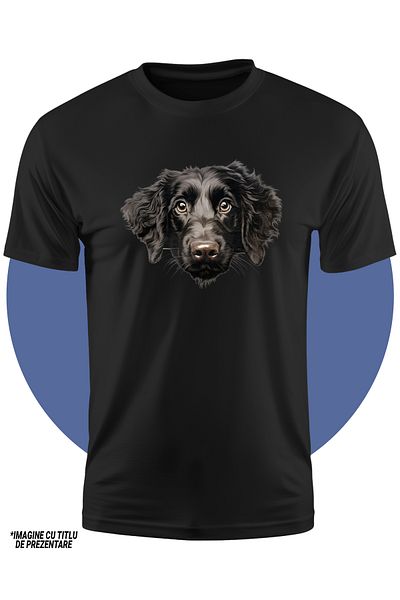 StoryGift Romania Tricou Copii Cu Un Caine Negru Putin Dezamagit, Ilustratie, Pentru Iubitorii De Caini, Ani