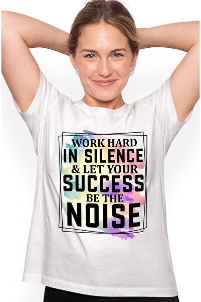 StoryGift Romania Tricou Femei cu mesajul "Work hard in silence & let your su...