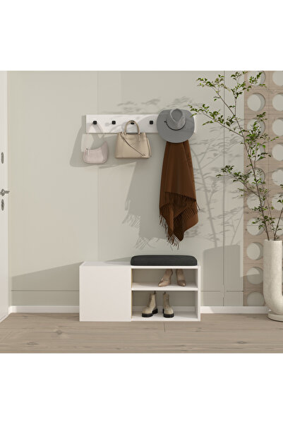 klubeconcept Modern Giriş ve Antre Portmanto Seti Askılık Oturaklı Ayakkabılı...