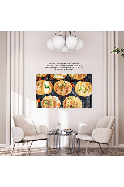 StoryGift Romania Tablou Canvas Deliciu Mediteraneean Branza Halloumi Rumenita Pe Gratar Cu Flacara, Perfecta Pen