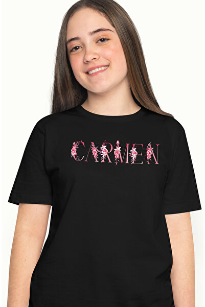 StoryGift Romania Tricou Femei Cu Numele Carmen, Floral, Colorat, Creativ, Fr...