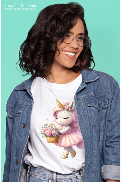 StoryGift Romania Tricou Femei cu o carte deschisa si cu multe flori, ilustra...