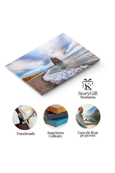 StoryGift Romania Tablou Canvas Craterul Viti La Krafla, Islanda Apa, Cer, Vara, Calatorie, Natura. 978