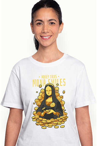 StoryGift Romania Tricou Femei Cu Mesaj In Engleza Money Talks Mona Smiles, B...