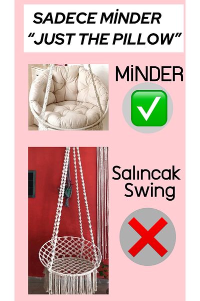JANGEAR Macrame Luxury Cushion Set Beige Color Cushion ½ 100 Beads Silikon Filled (Not Including the Swing)