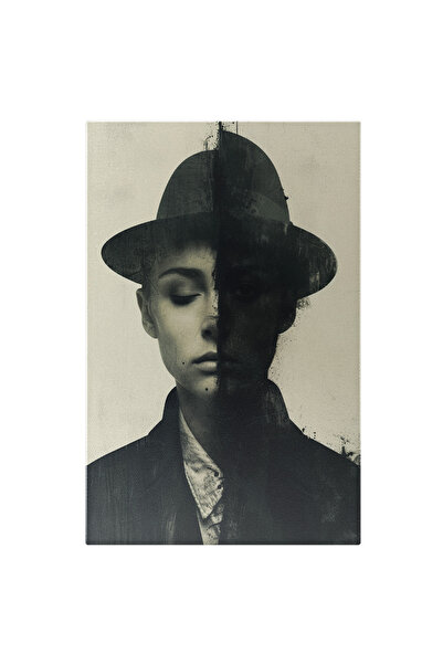 StoryGift Romania Tablou Canvas: Fotografie Artistică Alb-negru Chip De Femei...