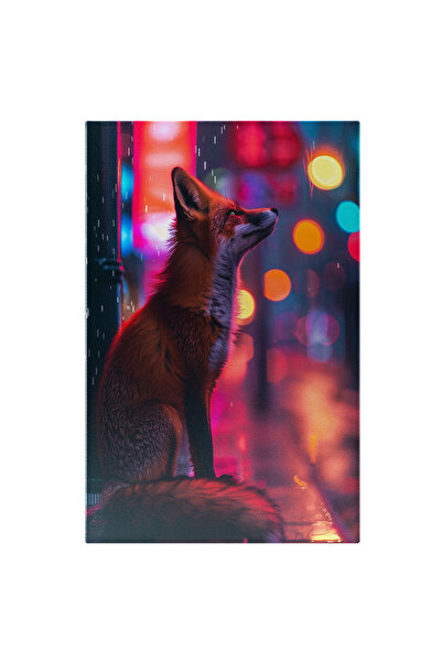 StoryGift Romania Tablou Canvas: Vulpe Roșcată În Șezut Privind În Sus Cu Fun...