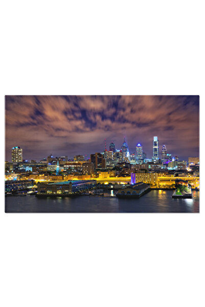 StoryGift Romania Tablou Canvas Apus In Philadelphia America, Skyline, Landma...