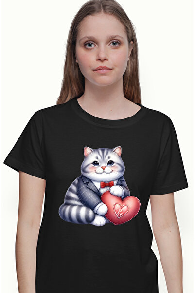 StoryGift Romania Tricou Femei cu o pisicuta grasuta la costum, ilustratie, t...