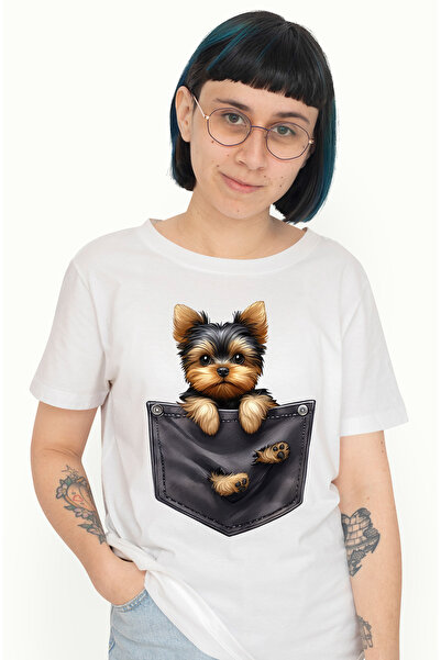 StoryGift Romania Tricou Femei cu un catel blanos de talie mica, ilustratie, ...