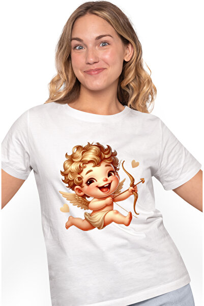 StoryGift Romania Tricou Femei cu un bebelus Cupidon care trage cu arcul, ilu...
