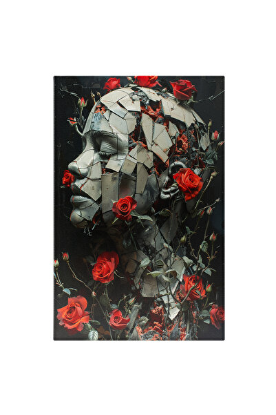 StoryGift Romania Tablou Canvas Reconstrucția Statuii Portretul Renăscut Din Dorința Florilor Trandafiri Tămăduit