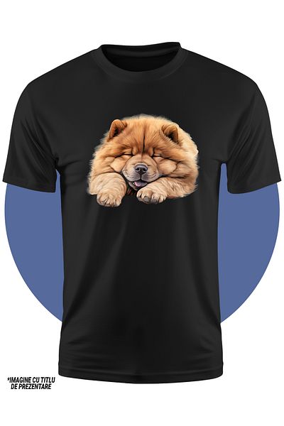 StoryGift Romania Tricou Copii Cu Un Caine Blanos Care Doarme Lat, Ilustratie, Somn Adanc, Obosit, Ora De Cu