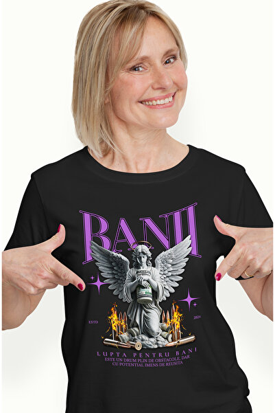 StoryGift Romania Tricou Femei Inger Cu Dolari Americani - Banii si Lupta, cu...