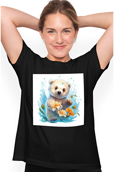 StoryGift Romania Tricou Femei cu un urs polar care se joaca, pentru copii, i...