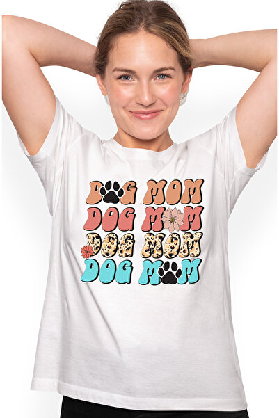 StoryGift Romania Tricou Femei cu mesajul "Dog Mom", ilustratie, caine, mama,...