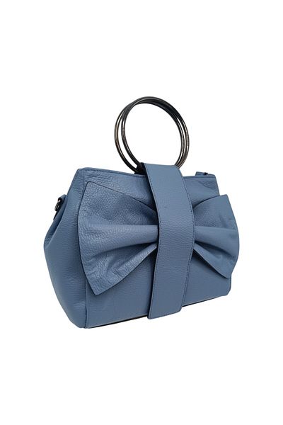 EVoStyle Geanta Damă EVoStyle LI67, Piele Naturala Italia, 28 x 21 x 10 cm, Culoare Albastru Deschis