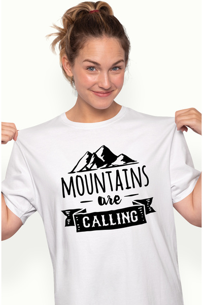 StoryGift Romania Tricou Femei cu munti si textul in engleza "Mountains are c...