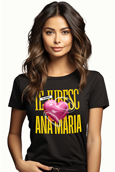 StoryGift Romania Tricou Femei Te Iubesc Ana Maria, Dragoste, Inima, Iubire, ...