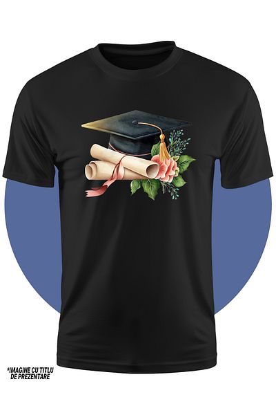 StoryGift Romania Tricou Copii Cu O Palarie De Absolvire, Toca, Diplome, Absolvent, Facultate, Studii Finali