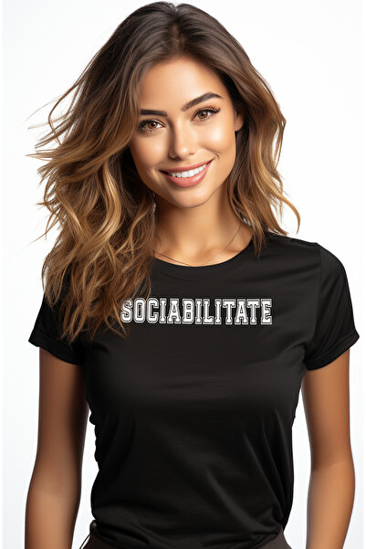 StoryGift Romania Tricou Femei Sociabilitate, Mesaj Motivational, Text Inspir...