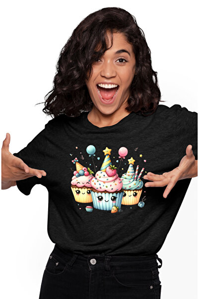 StoryGift Romania Tricou Femei cu mai multe briose vesele, ilustratie, prajit...