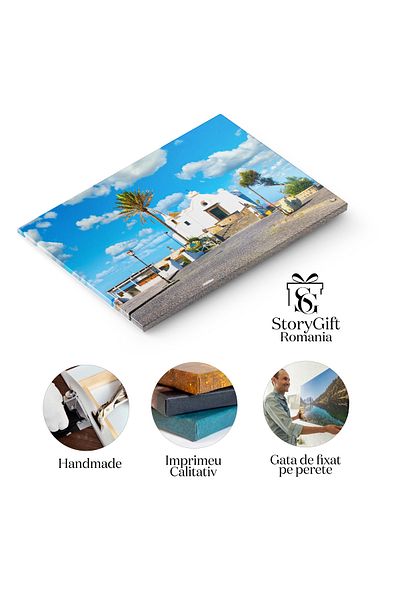 StoryGift Romania Tablou Canvas Insula Ischia, Arhitectura, Peisaj Maritim, Calatorie 2527