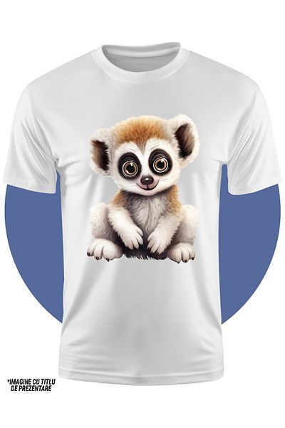 StoryGift Romania Tricou Copii Cu Un Animalut Vesel, Curiozitate, Ilustratie, Jucaus, Pentru Copii, Ochi Mar