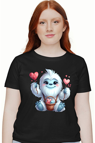 StoryGift Romania Tricou Femei cu Yeti vesel, ilustratie, omul zapezilor, ini...