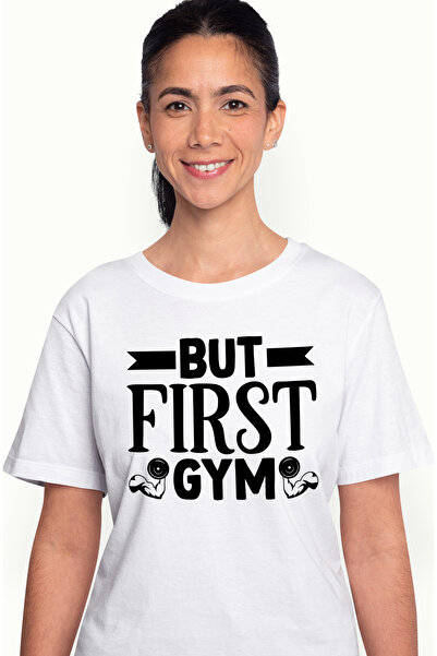 StoryGift Romania Tricou Femei pentru cei care pun fitness-ul pe primul loc cu imprimeu pe Fata, WHT_L