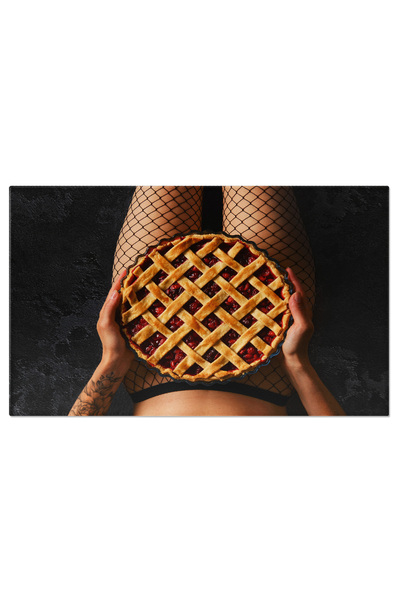 StoryGift Romania Tablou Canvas Picioare In Ciorapi De Dantela Si Placinta Cu...