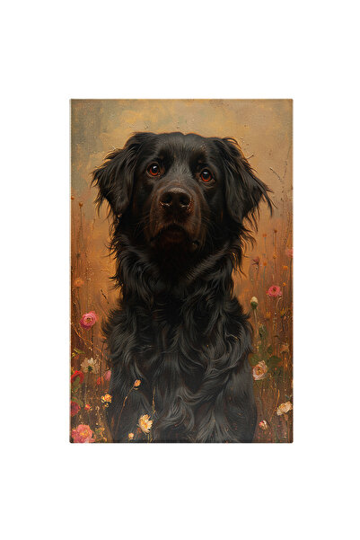 StoryGift Romania Tablou Canvas Câinele Blecky La Joacă În Iarba Cu Flori Por...