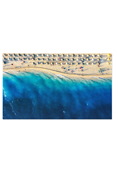 StoryGift Romania Tablou Canvas Vedere Aeriana A Marii Mediterane Cu Plaja Va...