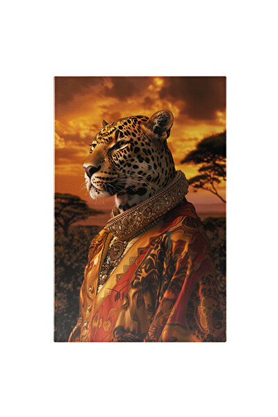 StoryGift Romania Canvas Painting 40 x 25CM Leopard that remained ruling over the jungle - Royal clothes on the wild cat STG