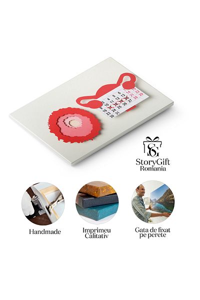 StoryGift Romania Tablou Canvas - Magia Maternitatii: Procreare, Pilule: Femeie, Orologiu, Fertilitate