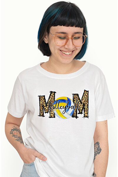 StoryGift Romania Tricou Femei cu mesajul "Volleyball Mom", minge de volei, m...
