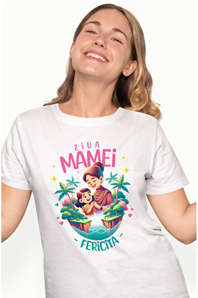 StoryGift Romania Tricou Femei ziua mamei fericita 8 martie familie cu imprim...