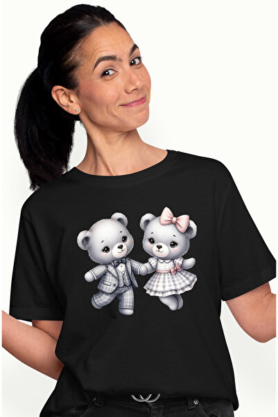 StoryGift Romania Tricou Femei cu o ursoaica si un urs, ilustratie, danseaza,...