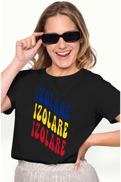 StoryGift Romania Tricou Femei Cuvantul Izolare, in Culorile Steagului Romani...