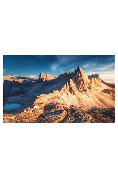 StoryGift Romania Tablou Canvas: Case Si Munti In Alpii Dolomiti - O Vedere P...