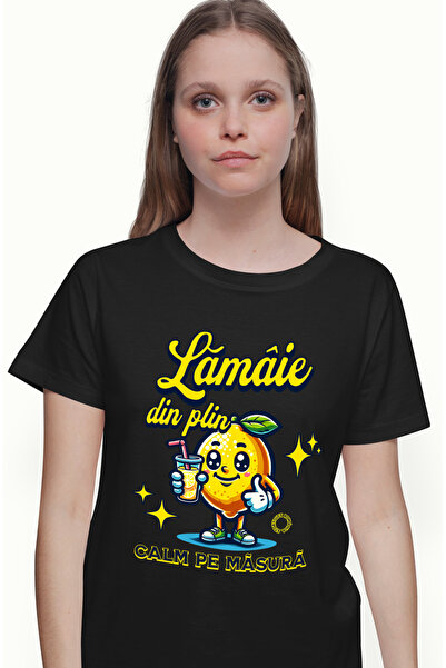 StoryGift Romania Tricou Femei Lamaie din plin, calm pe masura limonada cu im...